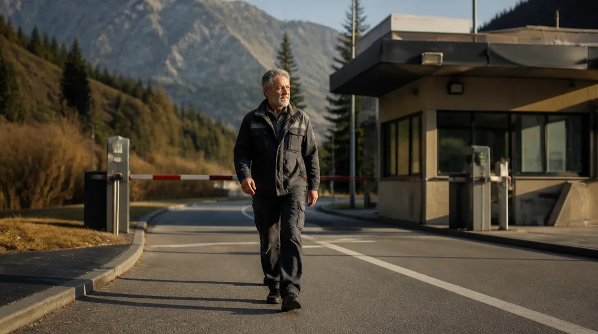 Un travailleur frontalier de 60 ans traverse à pied la frontière entre la France et la Suisse