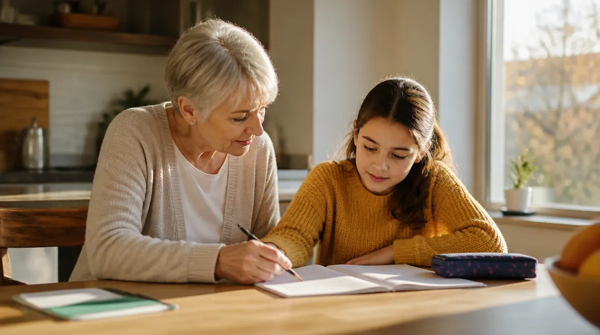Une retraitée de 64 ans aide un enfant à faire ses devoirs, un emploi possible en CESU